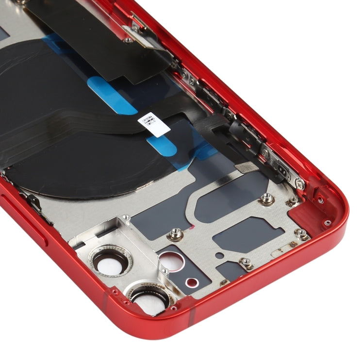 Battery Back Cover Assembly (with Side Keys & Speaker Ringer Buzzer & Motor & Camera Lens & Card Tray & Power Button + Volume Button + Charging Port & Wireless Charging Module) for iPhone 12 Mini(Red) - Back Cover by PMC TechLife | Online Shopping South Africa | PMC TechLife