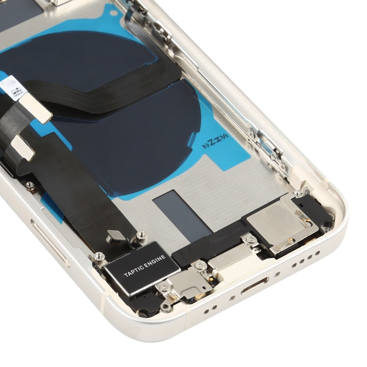 Battery Back Cover Assembly (with Side Keys & Speaker Ringer Buzzer & Motor & Camera Lens & Card Tray & Power Button + Volume Button + Charging Port & Wireless Charging Module) for iPhone 12 Mini(White)