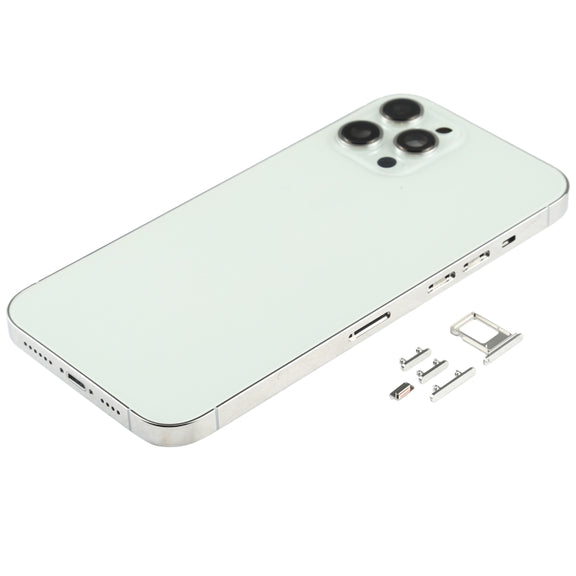 Back Housing Cover with SIM Card Tray & Side keys & Camera Lens for iPhone 12 Pro Max(White)