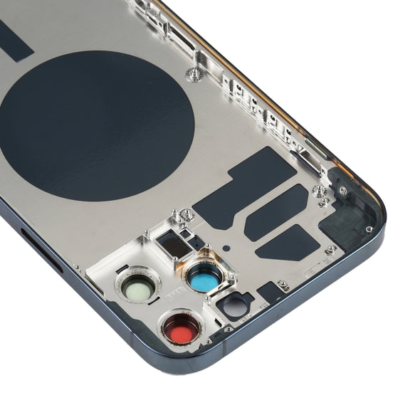 Back Housing Cover with SIM Card Tray & Side keys & Camera Lens for iPhone 12 Pro Max(Blue)