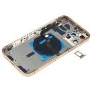 Battery Back Cover (with Side Keys & Card Tray & Power + Volume Flex Cable & Wireless Charging Module) for iPhone 12 Pro Max(Gold)