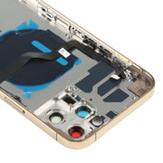 Battery Back Cover (with Side Keys & Card Tray & Power + Volume Flex Cable & Wireless Charging Module) for iPhone 12 Pro Max(Gold)