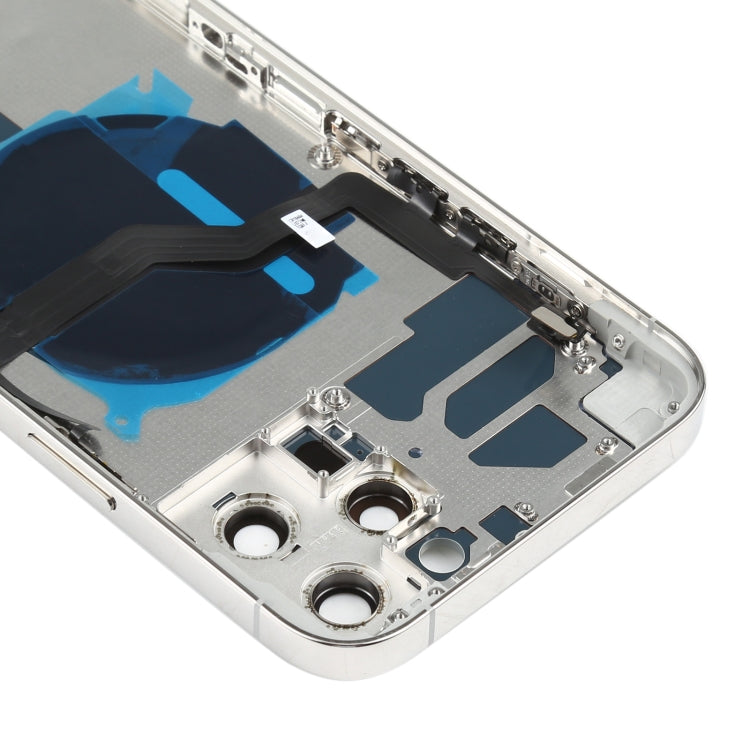 Battery Back Cover (with Side Keys & Card Tray & Power + Volume Flex Cable & Wireless Charging Module) for iPhone 12 Pro Max(White)
