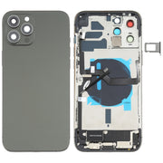 Battery Back Cover Assembly (with Side Keys & Speaker Ringer Buzzer & Motor & Camera Lens & Card Tray & Power Button + Volume Button + Charging Port & Wireless Charging Module) for iPhone 12 Pro Max(Black)