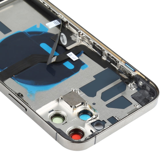 Battery Back Cover Assembly (with Side Keys & Speaker Ringer Buzzer & Motor & Camera Lens & Card Tray & Power Button + Volume Button + Charging Port & Wireless Charging Module) for iPhone 12 Pro Max(Black)