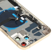 Battery Back Cover Assembly (with Side Keys & Speaker Ringer Buzzer & Motor & Camera Lens & Card Tray & Power Button + Volume Button + Charging Port & Wireless Charging Module) for iPhone 12 Pro Max(Gold)