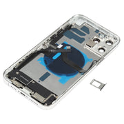 Battery Back Cover Assembly (with Side Keys & Speaker Ringer Buzzer & Motor & Camera Lens & Card Tray & Power Button + Volume Button + Charging Port & Wireless Charging Module) for iPhone 12 Pro Max(White)