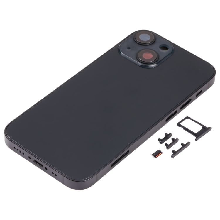Back Housing Cover with SIM Card Tray & Side  Keys & Camera Lens for iPhone 13 Mini(Black)