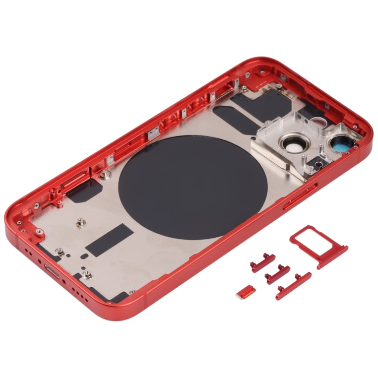 Back Housing Cover with SIM Card Tray & Side  Keys & Camera Lens for iPhone 13 Mini(Red)