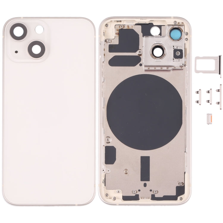 Back Housing Cover with SIM Card Tray & Side  Keys & Camera Lens for iPhone 13 Mini(White) - Back Cover by PMC TechLife | Online Shopping South Africa | PMC TechLife | Buy Now Pay Later Mobicred