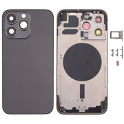 Back Housing Cover with SIM Card Tray & Side  Keys & Camera Lens for iPhone 13 Pro(Black)