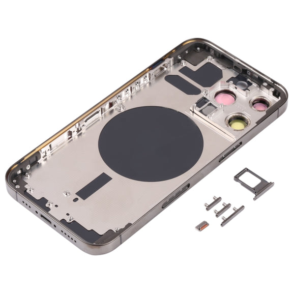Back Housing Cover with SIM Card Tray & Side  Keys & Camera Lens for iPhone 13 Pro(Black)
