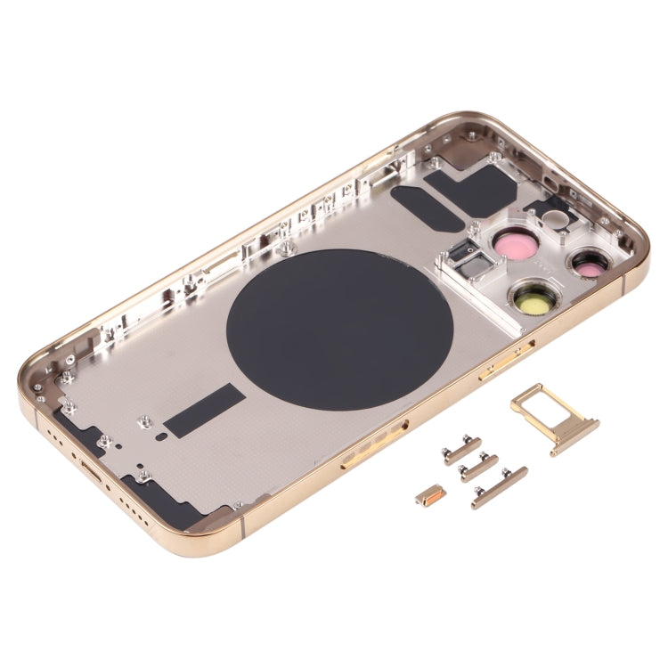 Back Housing Cover with SIM Card Tray & Side  Keys & Camera Lens for iPhone 13 Pro(Gold) - free shipping - PMC TechLife - Order now!