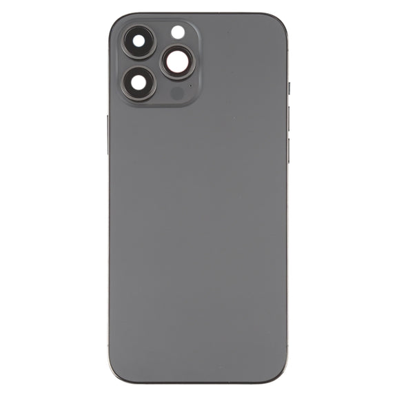 For iPhone 13 Pro Max Battery Back Cover with Side Keys & Card Tray & Power + Volume Flex Cable & Wireless Charging Module(Black)