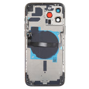 For iPhone 13 Pro Max Battery Back Cover with Side Keys & Card Tray & Power + Volume Flex Cable & Wireless Charging Module(Black)