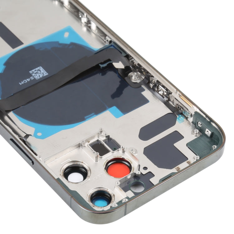 For iPhone 13 Pro Max Battery Back Cover with Side Keys & Card Tray & Power + Volume Flex Cable & Wireless Charging Module(Green)