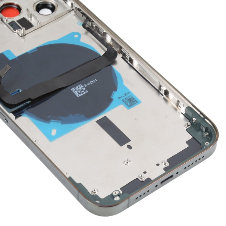 For iPhone 13 Pro Max Battery Back Cover with Side Keys & Card Tray & Power + Volume Flex Cable & Wireless Charging Module(Green)