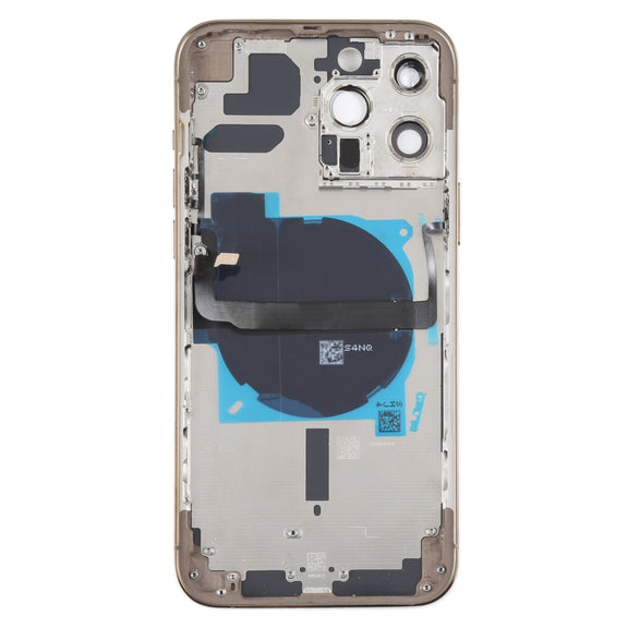 For iPhone 13 Pro Max Battery Back Cover with Side Keys & Card Tray & Power + Volume Flex Cable & Wireless Charging Module(Gold)