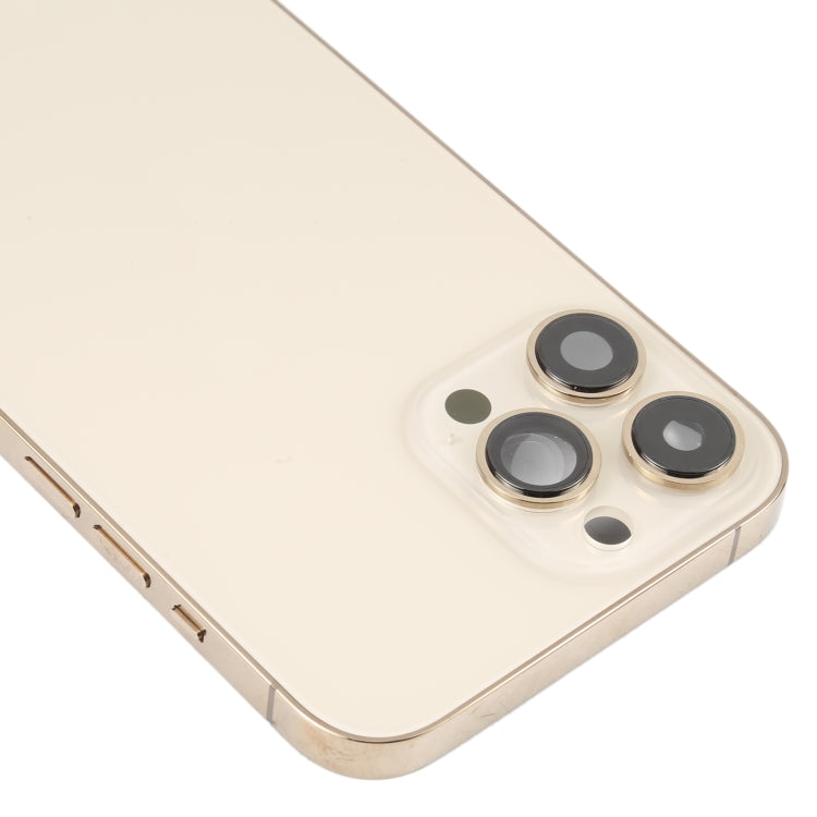 For iPhone 13 Pro Max Battery Back Cover with Side Keys & Card Tray & Power + Volume Flex Cable & Wireless Charging Module(Gold)