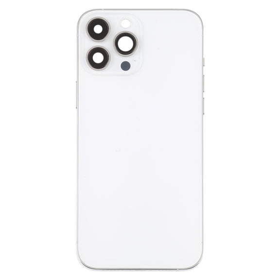 For iPhone 13 Pro Max Battery Back Cover with Side Keys & Card Tray & Power + Volume Flex Cable & Wireless Charging Module(White)