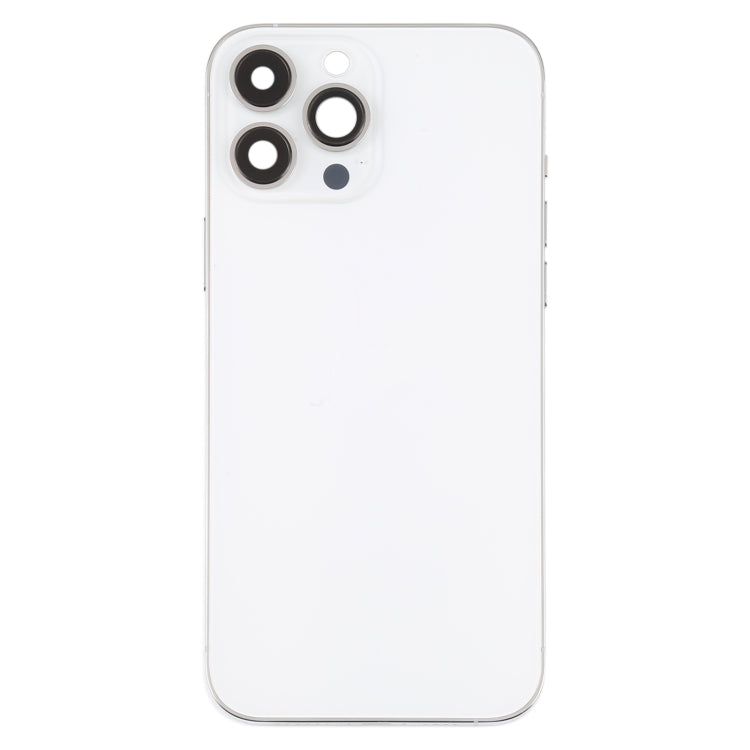 For iPhone 13 Pro Max Battery Back Cover with Side Keys & Card Tray & Power + Volume Flex Cable & Wireless Charging Module(White)
