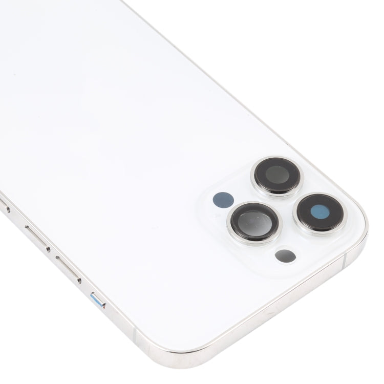 For iPhone 13 Pro Max Battery Back Cover with Side Keys & Card Tray & Power + Volume Flex Cable & Wireless Charging Module(White)