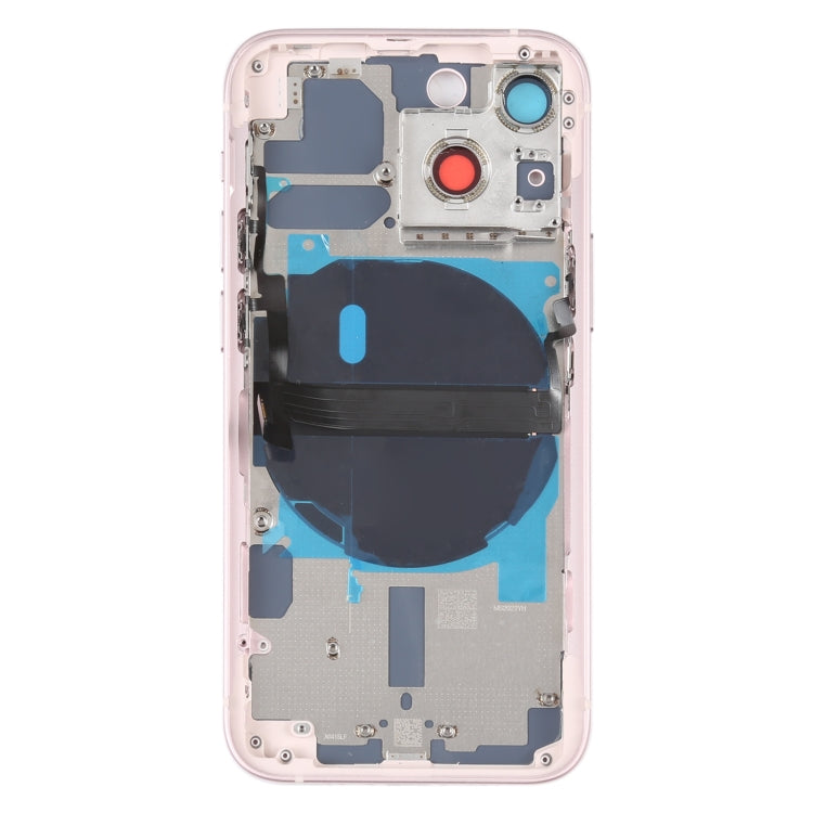 For iPhone 13 mini Battery Back Cover with Side Keys & Card Tray & Power + Volume Flex Cable & Wireless Charging Module(Pink)