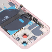 For iPhone 13 mini Battery Back Cover with Side Keys & Card Tray & Power + Volume Flex Cable & Wireless Charging Module(Pink)