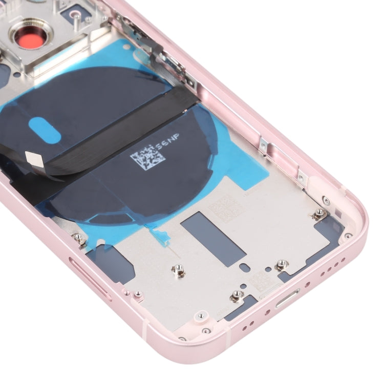 For iPhone 13 mini Battery Back Cover with Side Keys & Card Tray & Power + Volume Flex Cable & Wireless Charging Module(Pink) - Back Cover by PMC TechLife | Online Shopping South Africa | PMC TechLife