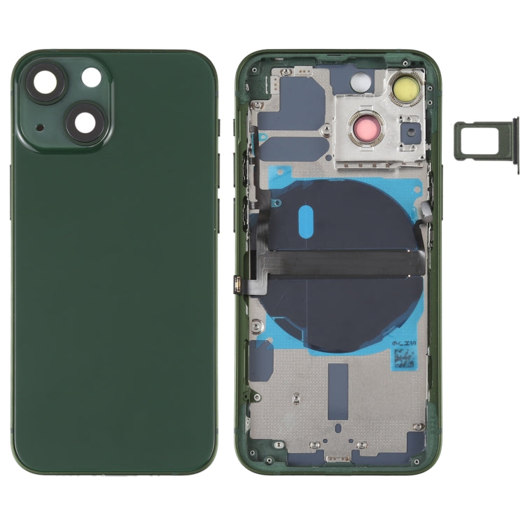For iPhone 13 mini Battery Back Cover with Side Keys & Card Tray & Power + Volume Flex Cable & Wireless Charging Module(Green) - Back Cover by PMC TechLife | Online Shopping South Africa | PMC TechLife | Buy Now Pay Later Mobicred