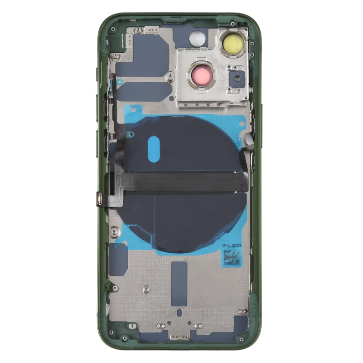 For iPhone 13 mini Battery Back Cover with Side Keys & Card Tray & Power + Volume Flex Cable & Wireless Charging Module(Green)