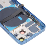 For iPhone 13 mini Battery Back Cover with Side Keys & Card Tray & Power + Volume Flex Cable & Wireless Charging Module(Blue)