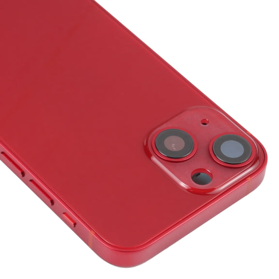 For iPhone 13 mini Battery Back Cover with Side Keys & Card Tray & Power + Volume Flex Cable & Wireless Charging Module(Red)