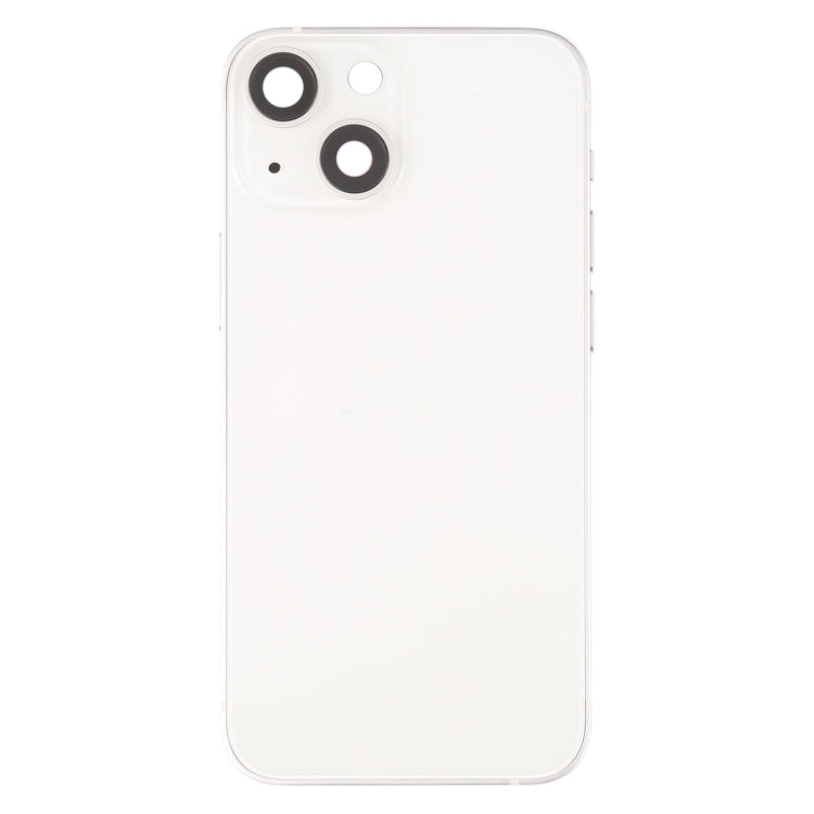 For iPhone 13 mini Battery Back Cover with Side Keys & Card Tray & Power + Volume Flex Cable & Wireless Charging Module(White)