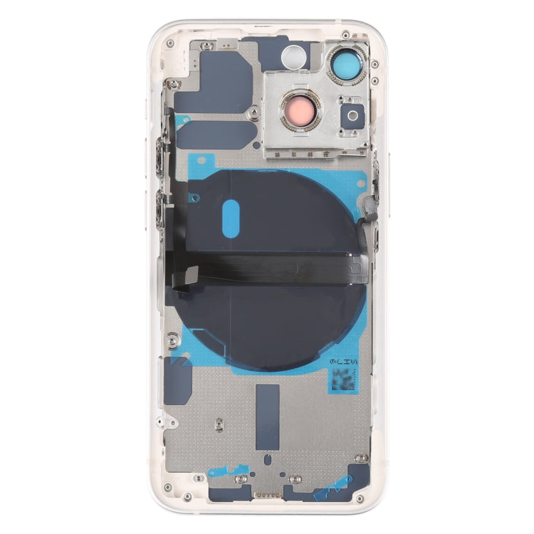 For iPhone 13 mini Battery Back Cover with Side Keys & Card Tray & Power + Volume Flex Cable & Wireless Charging Module(White)