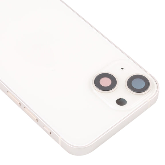 For iPhone 13 mini Battery Back Cover with Side Keys & Card Tray & Power + Volume Flex Cable & Wireless Charging Module(White)