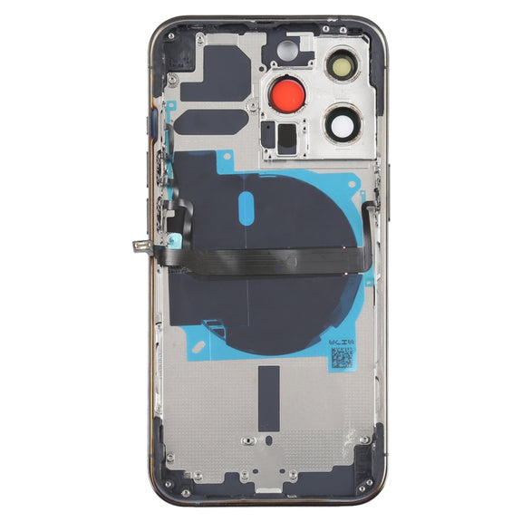 For iPhone 13 Pro Battery Back Cover with Side Keys & Card Tray & Power + Volume Flex Cable & Wireless Charging Module(Black)