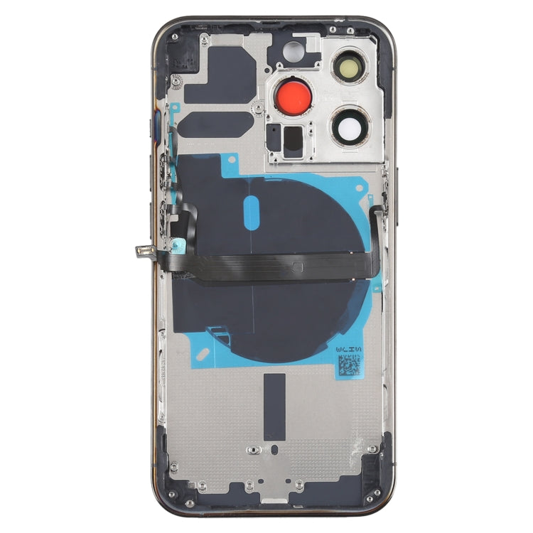 For iPhone 13 Pro Battery Back Cover with Side Keys & Card Tray & Power + Volume Flex Cable & Wireless Charging Module(Black)