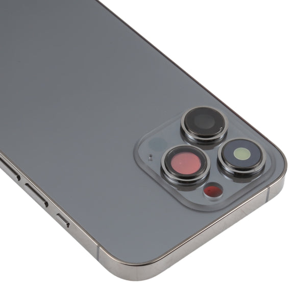 For iPhone 13 Pro Battery Back Cover with Side Keys & Card Tray & Power + Volume Flex Cable & Wireless Charging Module(Black)