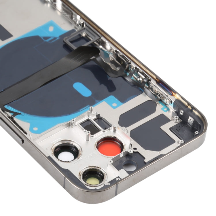 For iPhone 13 Pro Battery Back Cover with Side Keys & Card Tray & Power + Volume Flex Cable & Wireless Charging Module(Black)