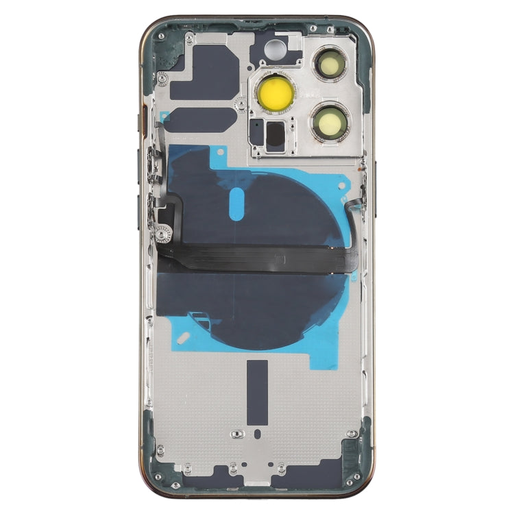 For iPhone 13 Pro Battery Back Cover with Side Keys & Card Tray & Power + Volume Flex Cable & Wireless Charging Module(Green)