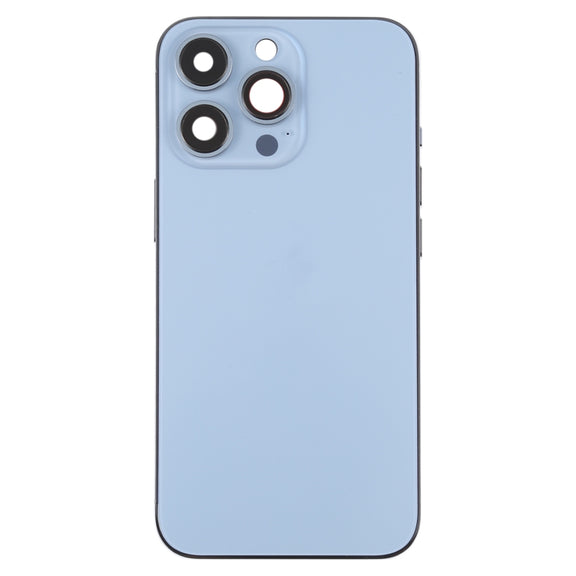 For iPhone 13 Pro Battery Back Cover with Side Keys & Card Tray & Power + Volume Flex Cable & Wireless Charging Module(Blue)
