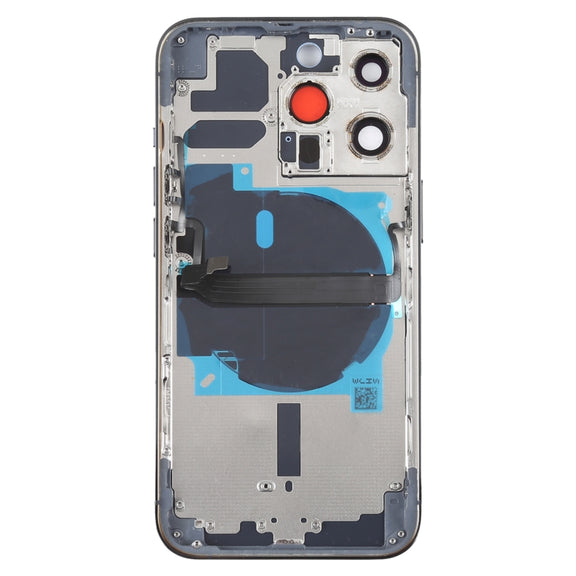 For iPhone 13 Pro Battery Back Cover with Side Keys & Card Tray & Power + Volume Flex Cable & Wireless Charging Module(Blue)