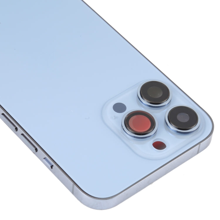 For iPhone 13 Pro Battery Back Cover with Side Keys & Card Tray & Power + Volume Flex Cable & Wireless Charging Module(Blue)