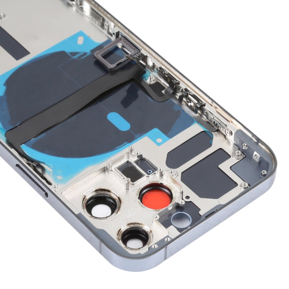 For iPhone 13 Pro Battery Back Cover with Side Keys & Card Tray & Power + Volume Flex Cable & Wireless Charging Module(Blue)