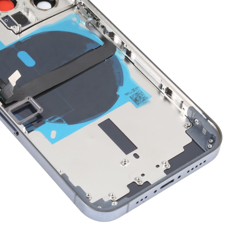 For iPhone 13 Pro Battery Back Cover with Side Keys & Card Tray & Power + Volume Flex Cable & Wireless Charging Module(Blue)