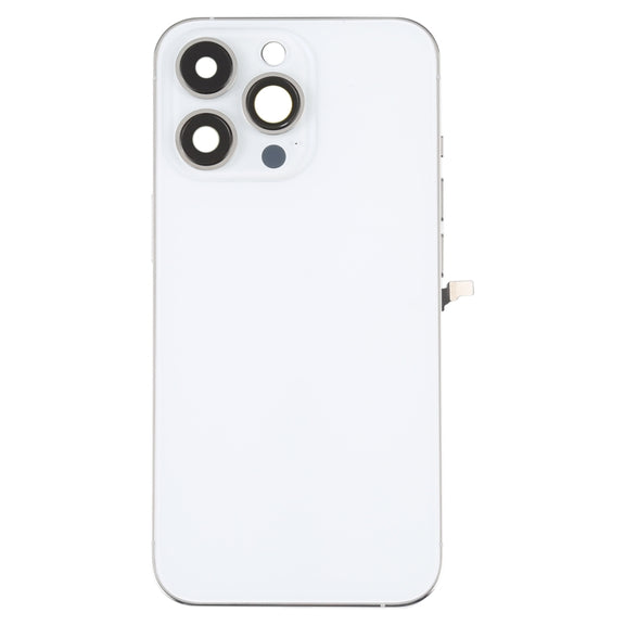 For iPhone 13 Pro Battery Back Cover with Side Keys & Card Tray & Power + Volume Flex Cable & Wireless Charging Module(White)