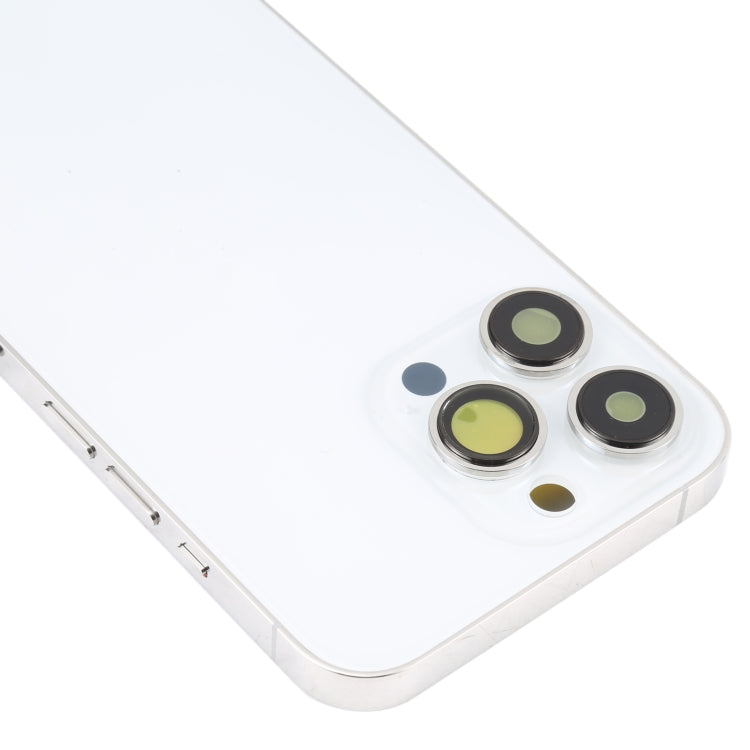 For iPhone 13 Pro Battery Back Cover with Side Keys & Card Tray & Power + Volume Flex Cable & Wireless Charging Module(White)
