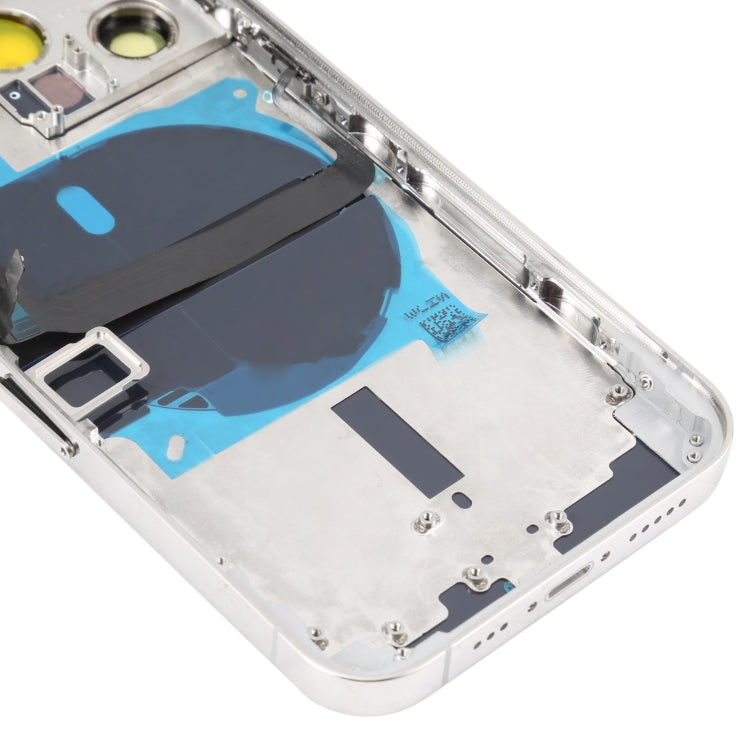 For iPhone 13 Pro Battery Back Cover with Side Keys & Card Tray & Power + Volume Flex Cable & Wireless Charging Module(White)