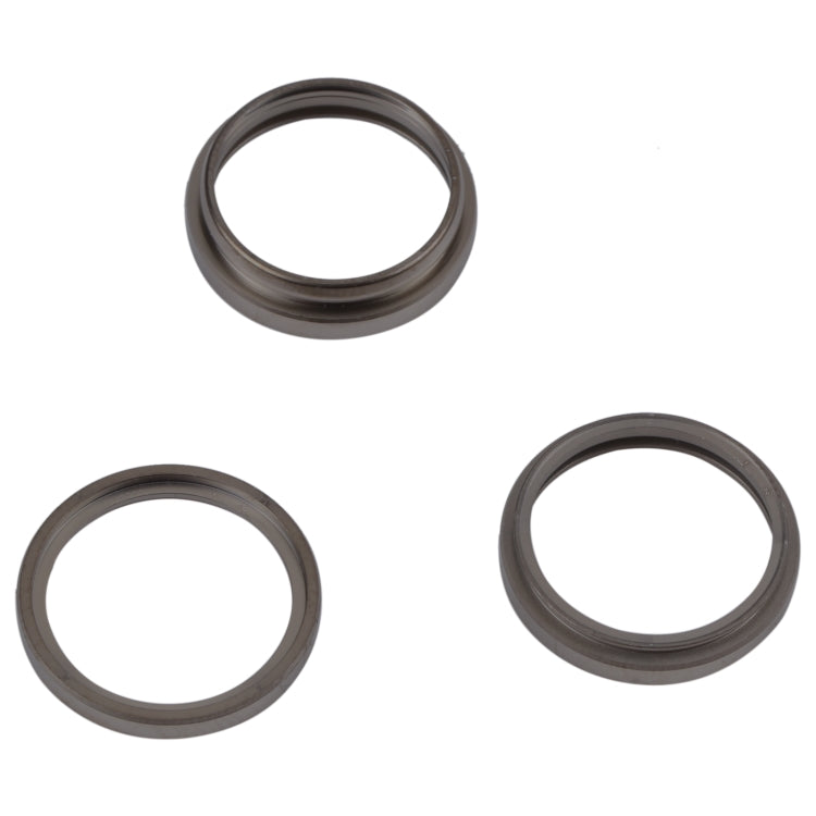 For iPhone 14 Pro Max 3PCS Rear Camera Glass Lens Metal Outside Protector Hoop Ring(Black)